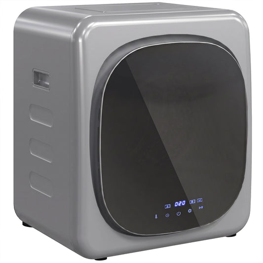2.5kg Vented Tumble Dryer with Smart Mode, 800W Compact Tumble Dryer with Stainless Steel Tub, Silver Tone