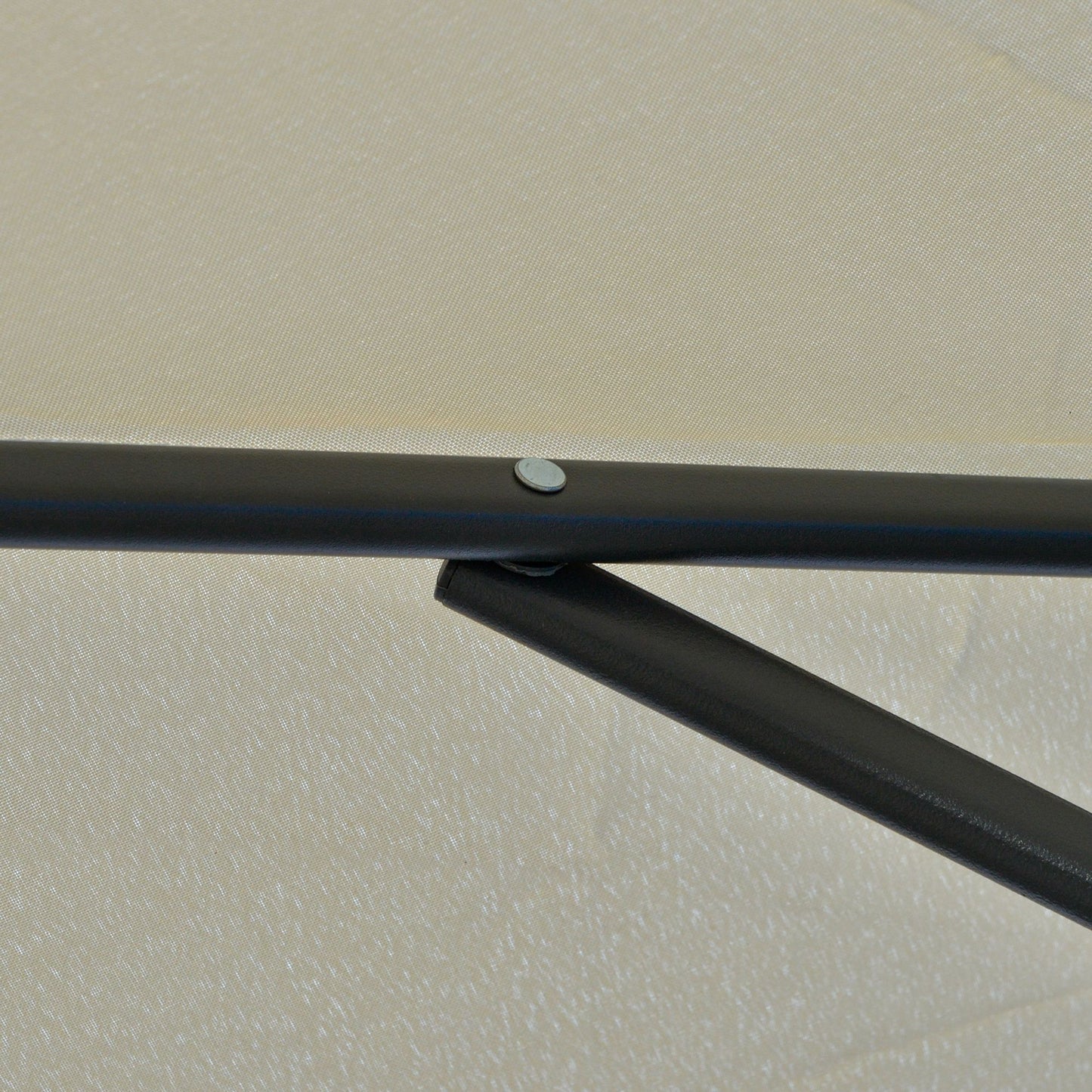 3m Cantilever Parasol with Easy Lever, Patio Umbrella with Crank Handle, Cross Base and 6 Metal Ribs