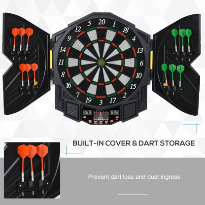 Dart Board Set, Electronic Dartboard with LED Digital Score Display, Soft Tip Darts, 27 Games, Speaker Sound