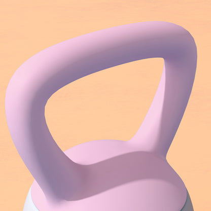 4KG Soft Kettlebell, Kettle Bell with Non-Slip Handle for Home Gym, Weight Lifting, Strength Training, Purple/Grey