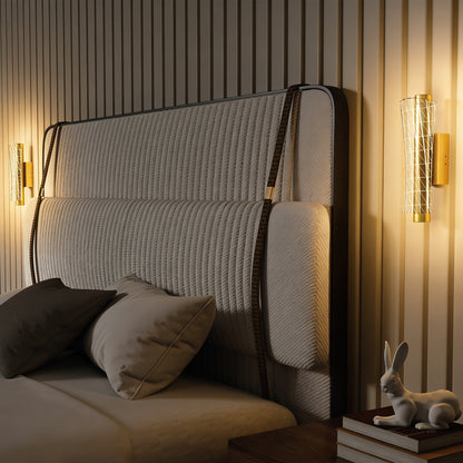 Led Wall Lamp 2 Pack, 9W Modern Indoor Geometric Mesh Wall Light