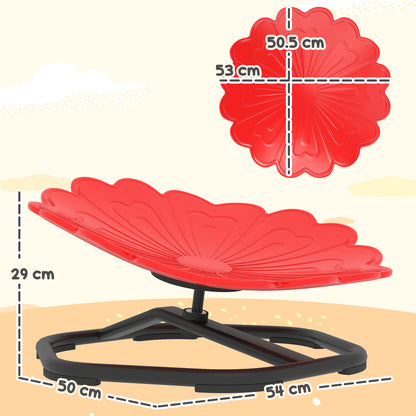Flower-Shaped Sensory Spinning Chair with Non-Slip Base for Balance/Coordination, Red