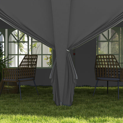 Outsunny 3 x 6 m Garden Pop Up Gazebo, Wedding Party Tent Marquee, Water Resistant Awning Canopy with Sidewalls, Windows