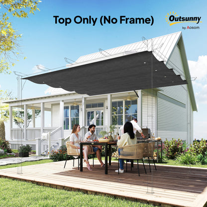 Pergola Cover Roof, 2.86 x 2.45 m Retractable Sun Shade Top for 3 x 2m Pergola Frame, UV30+ Protected, Dark Grey