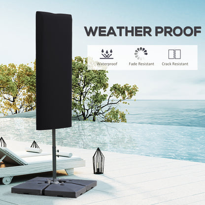Garden Parasol Cover, Outdoor Patio Umbrella Protector Weatherproof Garden Patio with Rod, Zipper for 2-4.6m Parasol