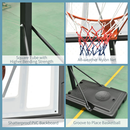 Portable 10ft Basketball Backboard Hoop Set Professional Outdoor Freestanding Basketball Stand