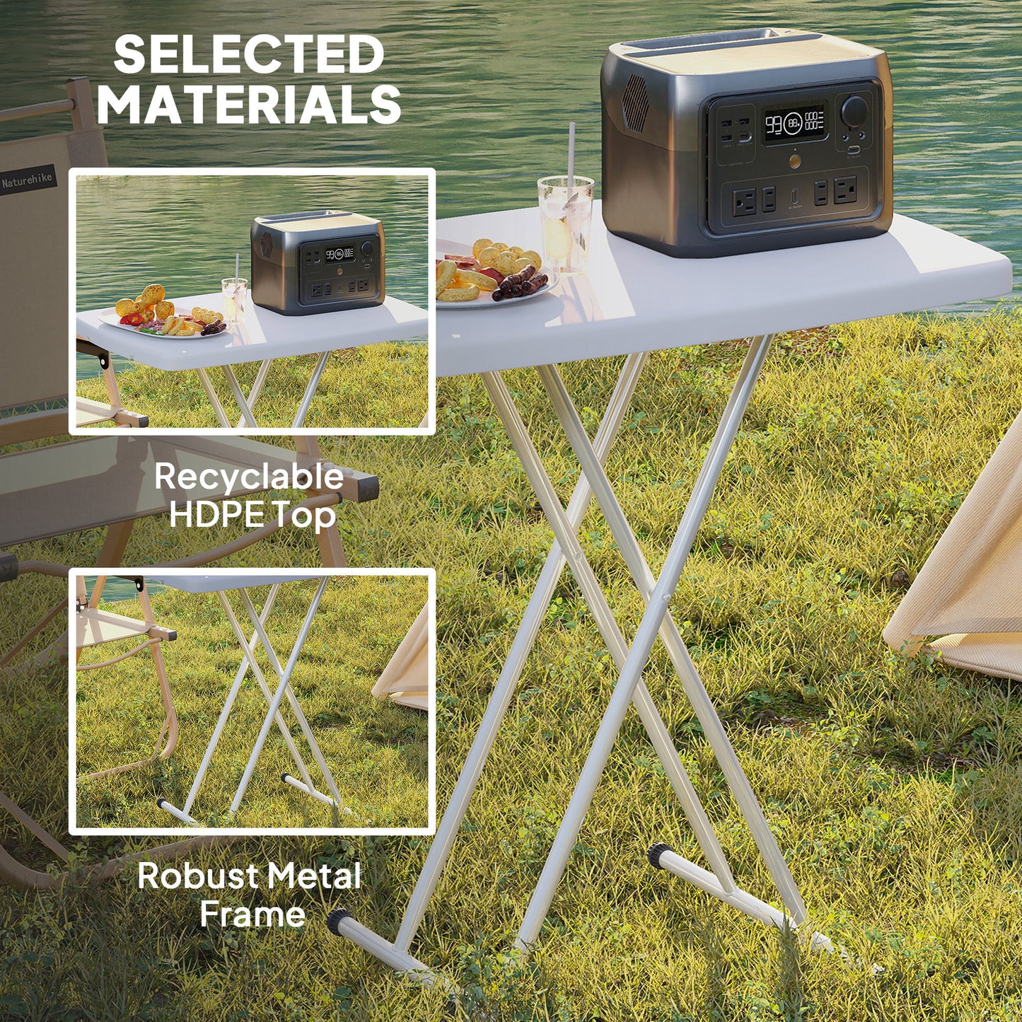 Minimal Folding Outdoor Table - White