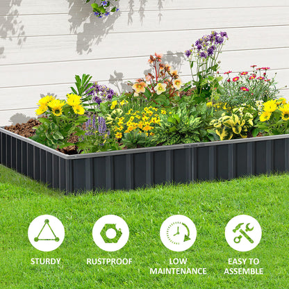 645L Metal Raised Garden Bed, DIY Large Steel Planter Box, No Bottom w/ A Pairs of Glove for Backyard