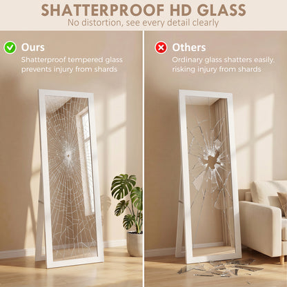 37 x 157 cm Full Length Mirror - White