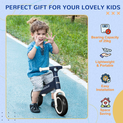 Baby Balance Bike, with Adjustable Seat, for 1.5-3 Years - Blue
