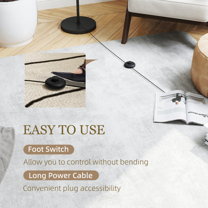 3-Light Tree Floor Lamps for Living Room, Modern Standing Lamp for Bedroom with Globe Lampshade, Steel Base