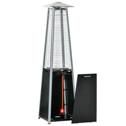 Pyramid Patio Gas Heater Garden Tower with Wheels, Dust Cover, Regulator and Hose