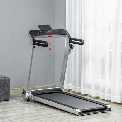 15km/h - Treadmill with 6-Level Speed Shortcuts, LED Monitor, USB Port and Phone / Drinks Holder