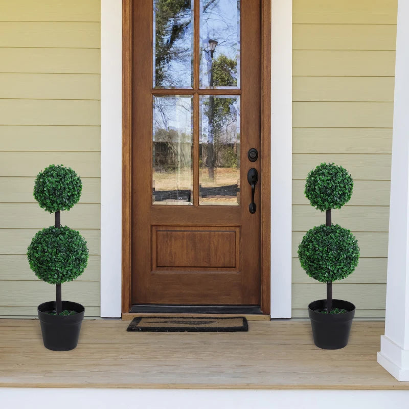 Set of 2 - Small - 2-Ball Boxwood Topiary - Indoor / Outdoor - 67cm