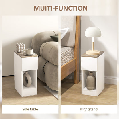 Set of Two Modern Storage Bedside Tables - Cream White