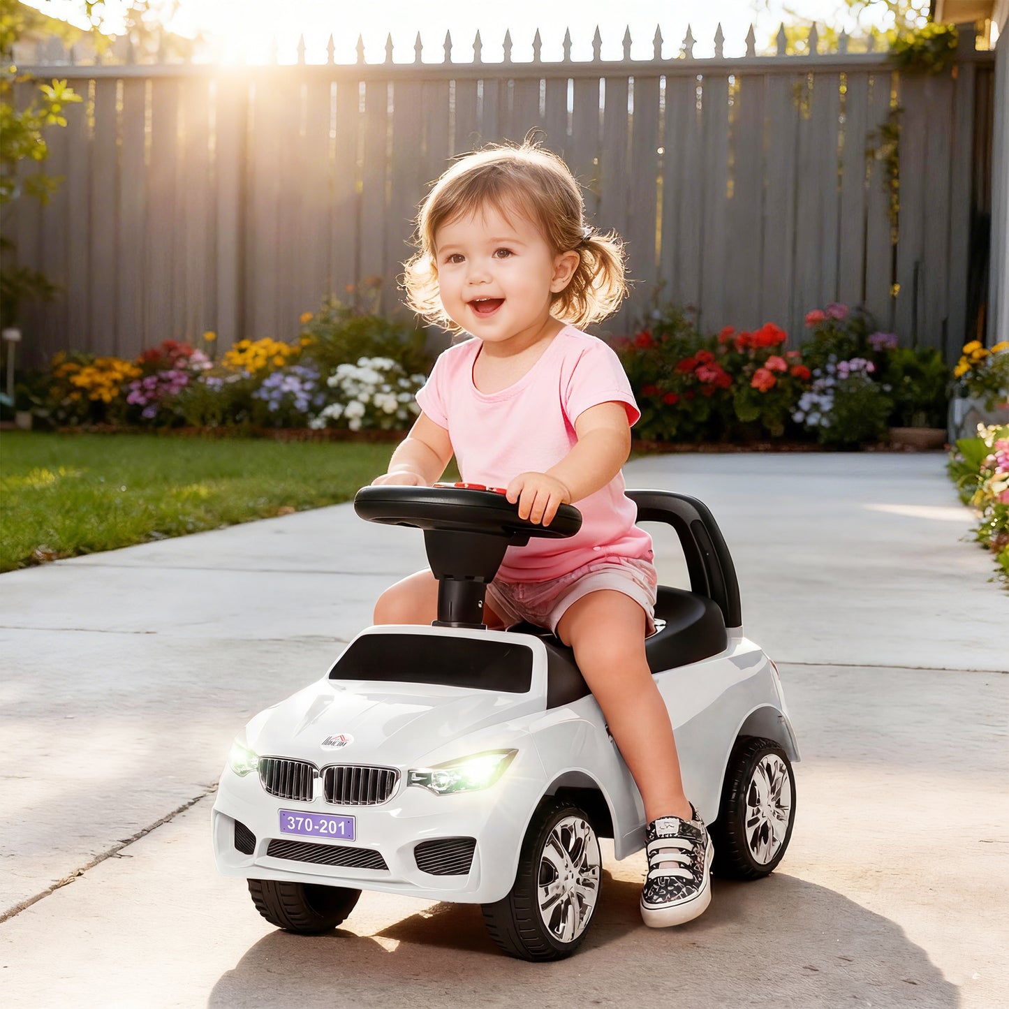 Ride on Car Baby Toddler Walker Foot to Floor Sliding Car Slider, White