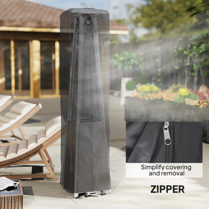 Heavy Duty Gas Pyramid Patio Heater Cover, Full Length Outdoor Heater Cover Protector, UPF 30+ Oxford Fabric with Zipper