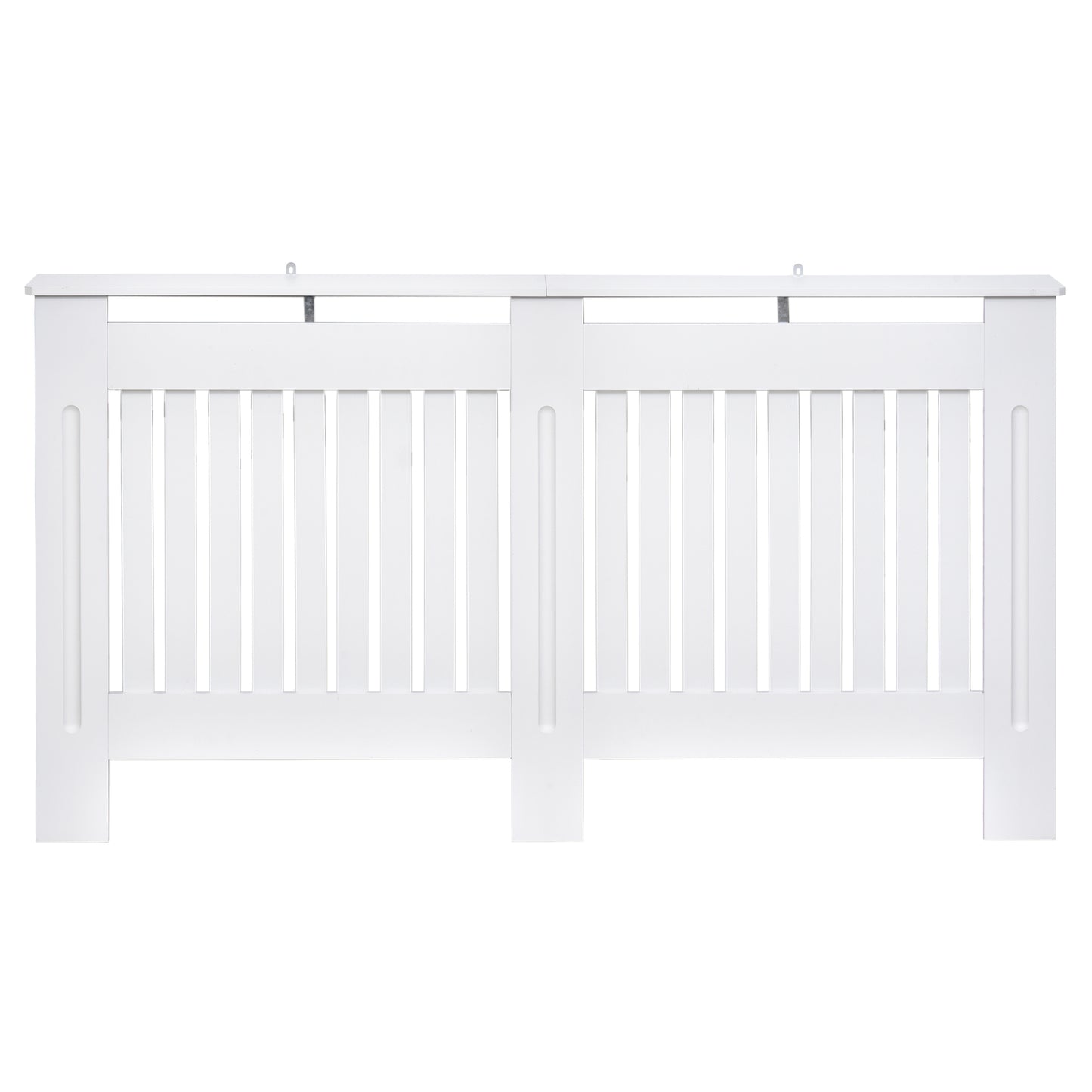 Slatted Radiator Cover Painted Cabinet MDF Lined Grill in White (152L x 19W x 81H cm)