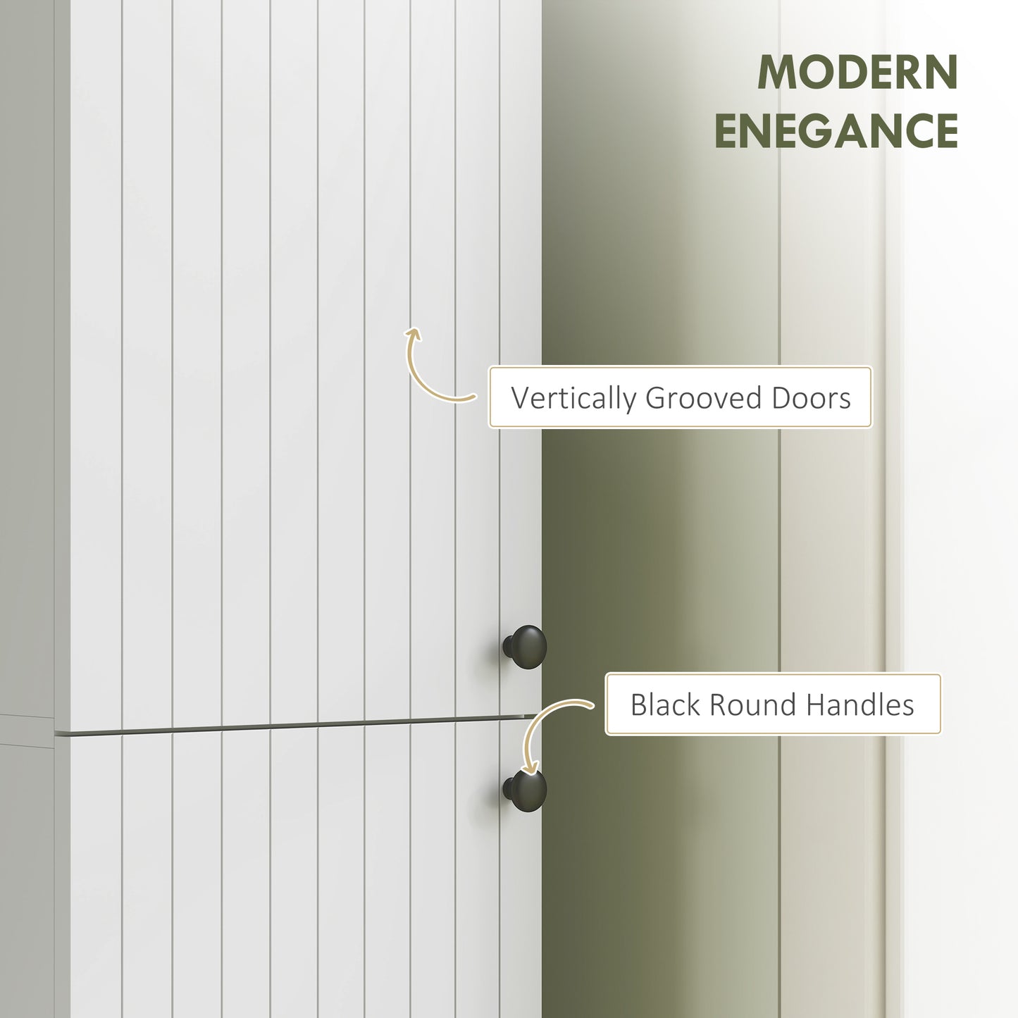 Wall Mounted Tall Bathroom Storage Cabinet with Soft-Close Hinges, Slim Bathroom Cabinet with 2 Doors, White