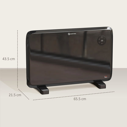 1.2kW Freestand/On-Wall Electric Convector Heater, with Adjustable Thermostat - Black