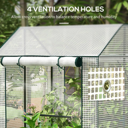 Green House, Mini Greenhouse with 2 Roll-up Doors, Vent Holes and Reinforced Cover, 100 x 80 x 150cm