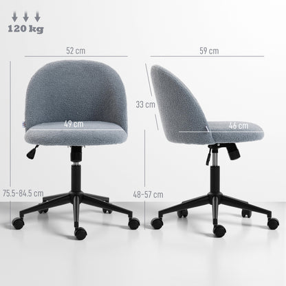 Teddy Fleece Office Chair with Wheels - Grey