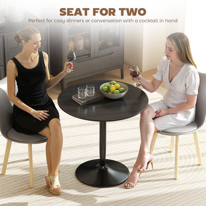 75H x Φ70cm Two-Person Minimalistic Dining Table - Black