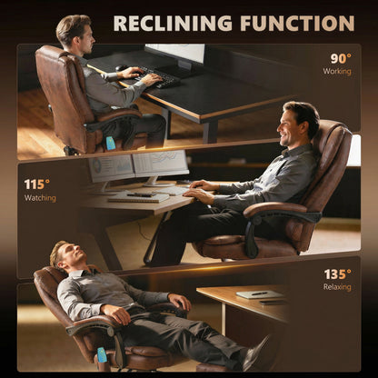 Heated 6 Points Vibration Massage Executive Office Chair