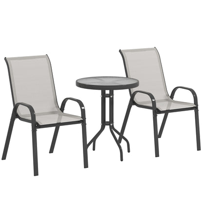 Three-Piece Outdoor Garden Set - Light Grey