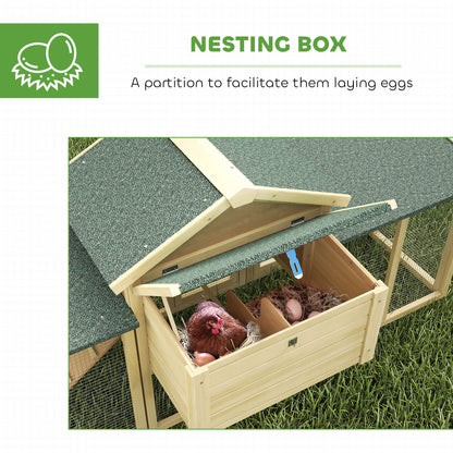 Large Chicken Coop, Wooden Outdoor Chicken Cage Poultry Hen House with Nesting Box