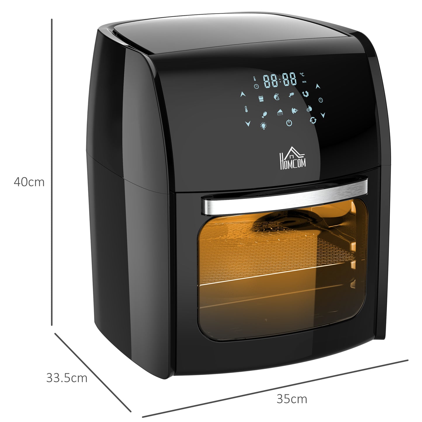 12L 8 in 1 Digital Air Fryer Oven with Roast, Bake, Dehydrate, 8 Preset Modes, Rapid Air Circulation, Timer, Inner Light