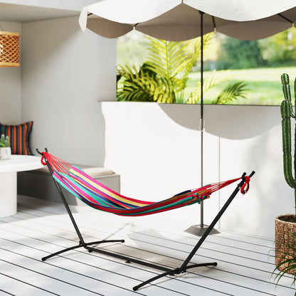 298 x 117cm Hammock with Stand Camping Hammock with Portable Carrying Bag, Adjustable Height, 120kg Load Capacity