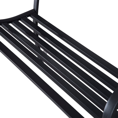2-Seater Garden Bench, Steel-Black