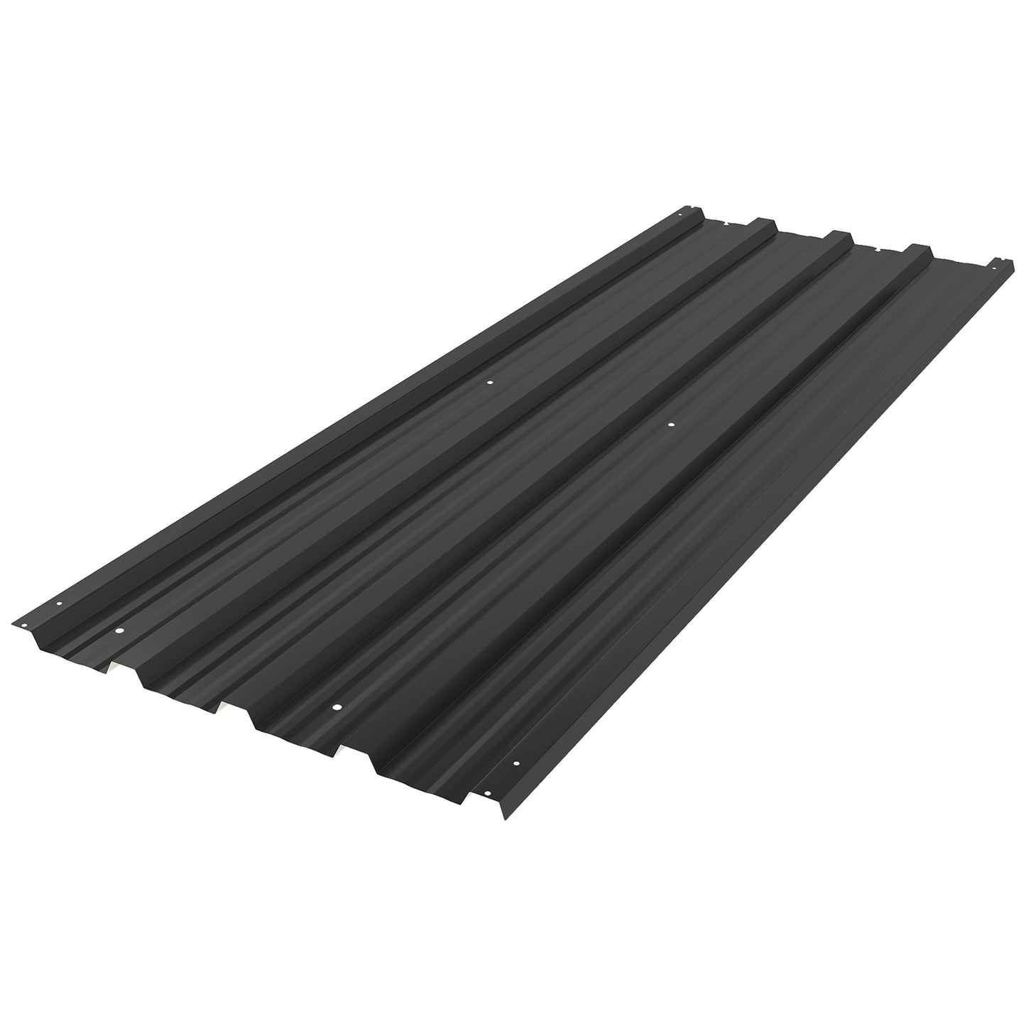 Set of 12 Corrugated Steel Roof Sheet Panels - Black