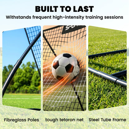 Football Rebounder Net, Portable Kickback Football Rebounder Net with Carry Bag and Ground Stakes