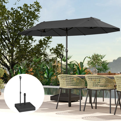 Garden Parasol Base with Adjustable Wheels and Handle, Garden Sun Umbrella Base Parasol Stand, Filled Up to 55kg with Stand