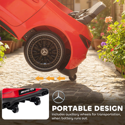 Licensed Mercedes AMG Kids Electric Car, 12V Ride On Car with Dual Motors, Remote Control for 3-6 Years, Red