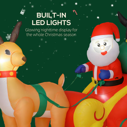 6ft Inflatable Santa Sleigh Decoration, with Accessories