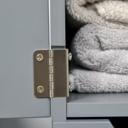 Tall Bathroom Cabinet, Freestanding Slim Bathroom Storage Cabinet with 2-Tier Open Shelf and 2 Drawers for Small Space