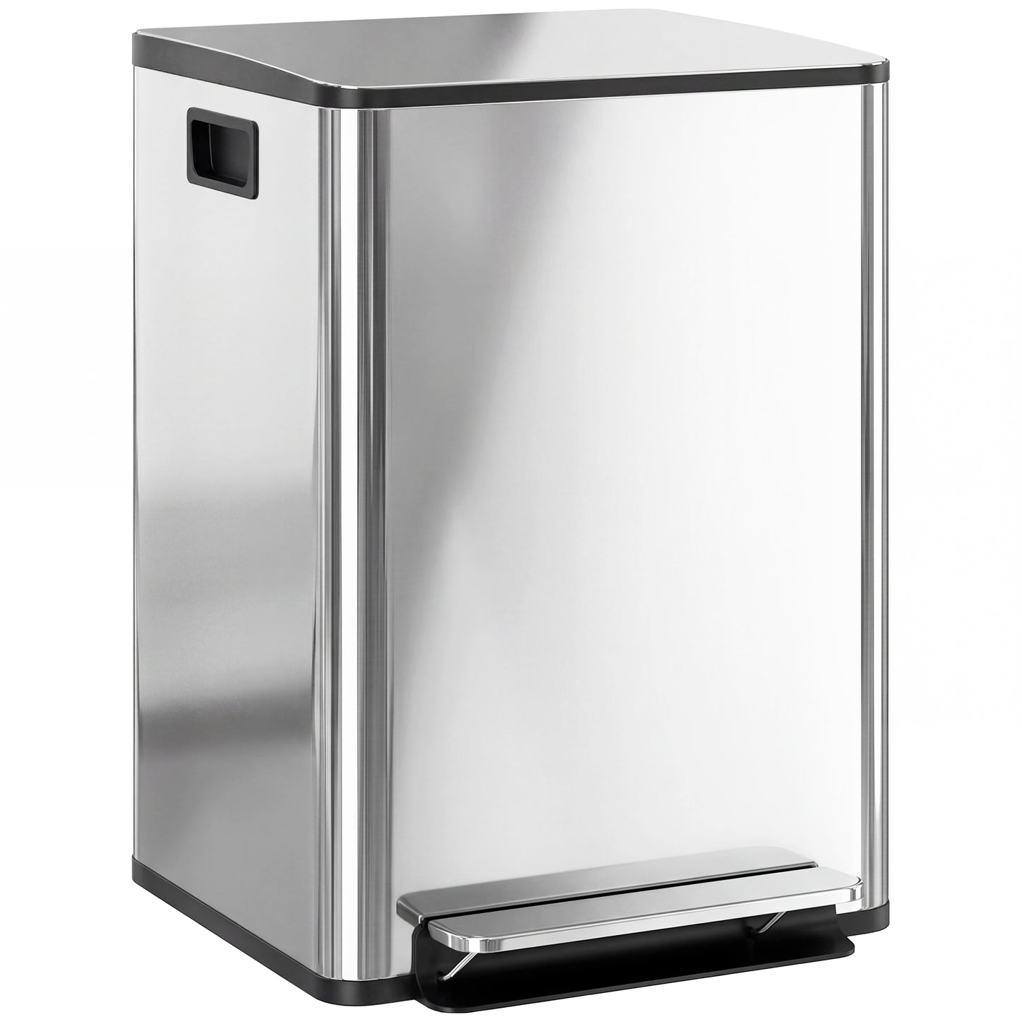 40L Dual Compartment Stainless Steel Bin, with Deodoriser Holders - Silver Tone
