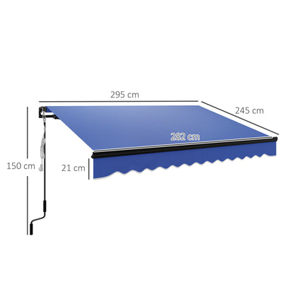 3 x 2.5m Electric Awning with LED Light and Remote Controller, Aluminium Frame DIY Retractable Awning