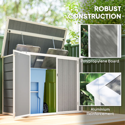 4.7 x 2.5FT Garden Shed, Double Bin Storage Shed with Lockable Doors