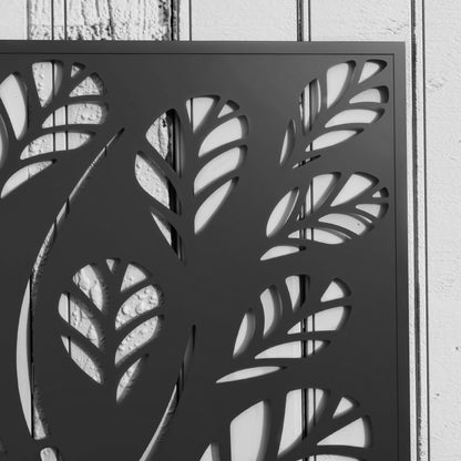 Outdoor Metal Planter, with Back Trellis - Black
