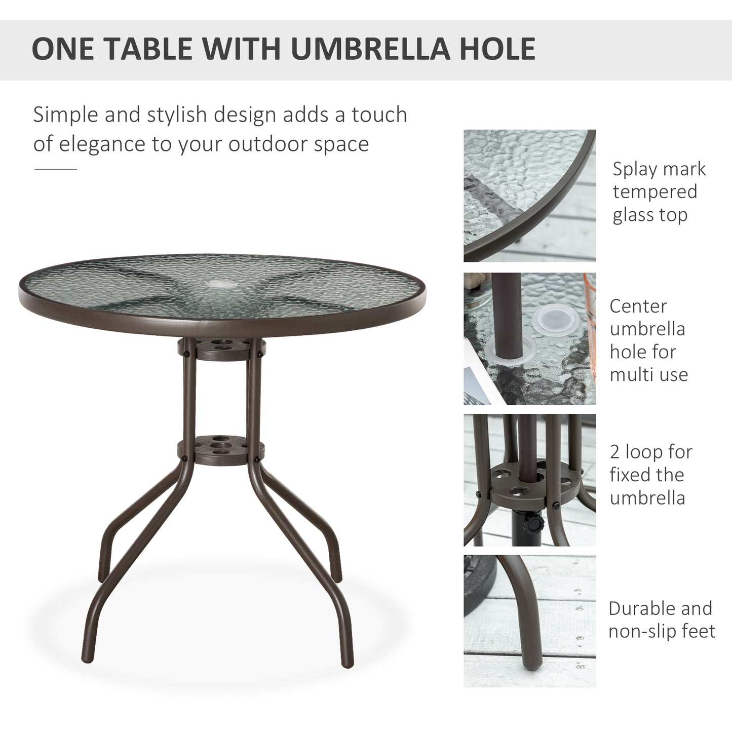 6 Piece Garden Dining Set with Umbrella, Outdoor Dining Sets with Parasol