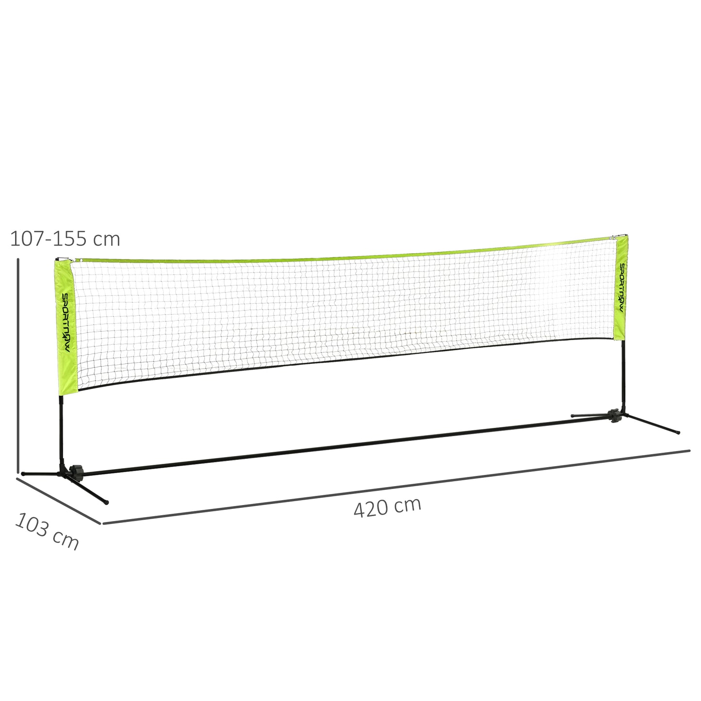 4m Badminton Net, Height Adjustable Outdoor Sports Net, with Carry Bag, for Tennis, Pickleball, Volleyball