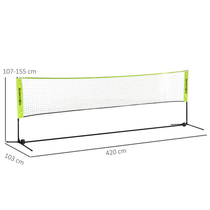 4m Badminton Net, Height Adjustable Outdoor Sports Net, with Carry Bag, for Tennis, Pickleball, Volleyball