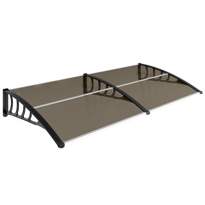 Front Door Canopy, Outdoor Awning, Rain Shelter, 200 x 96cm, Brown