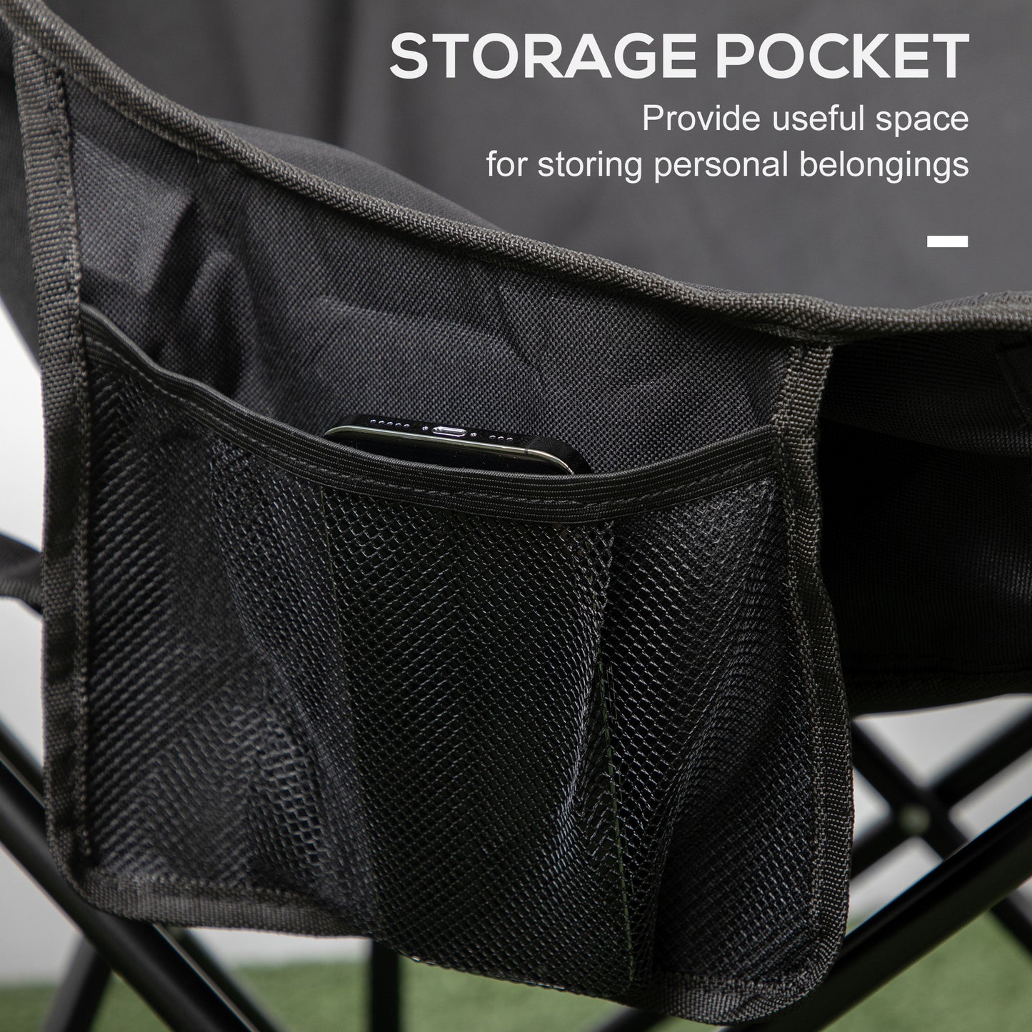 Camping Chair, Lightweight Folding Chair with Carrying Bag and Storage Pocket, Perfect for Festivals, Fishing