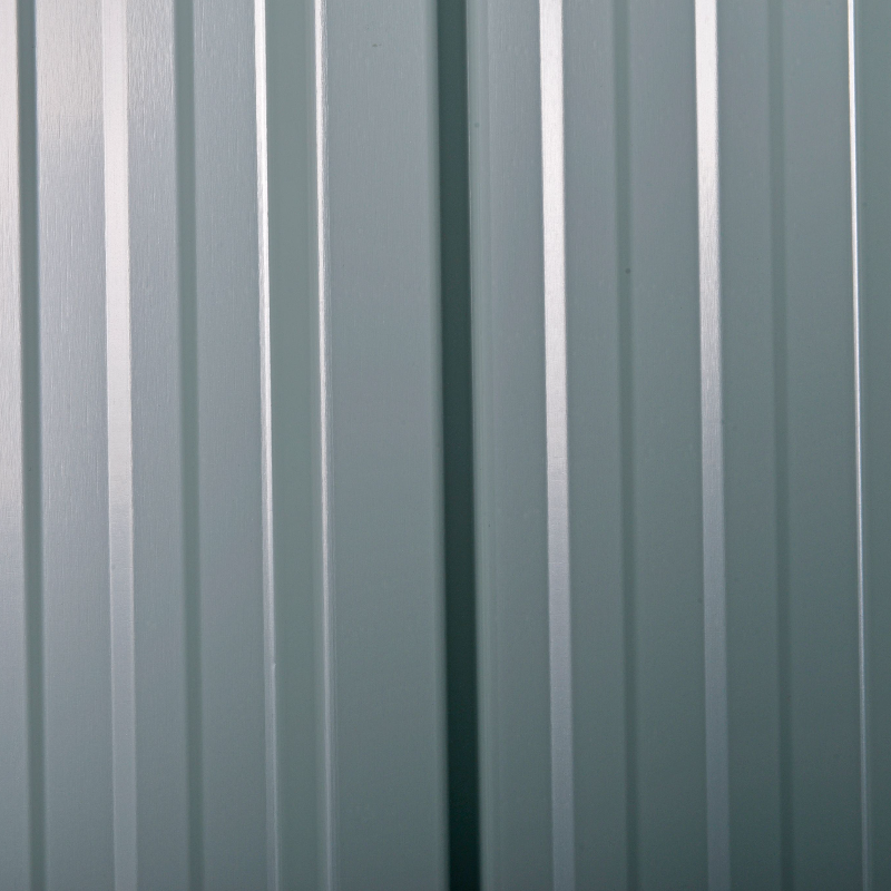 8 x 6ft Galvanised Steel Shed, with Double Door - Light Grey