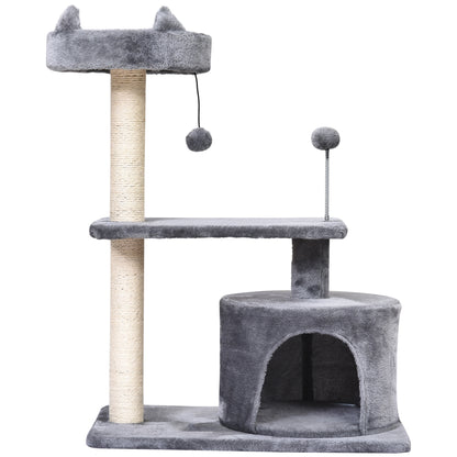 Cat Tree for Indoor Cats with Scratching Post Climbing Tower Kitty Activity Centre Condo Perch Jumping Platforms Grey 60L x 4